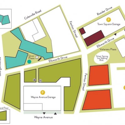 Downtown Silver Spring plan - map of store locations