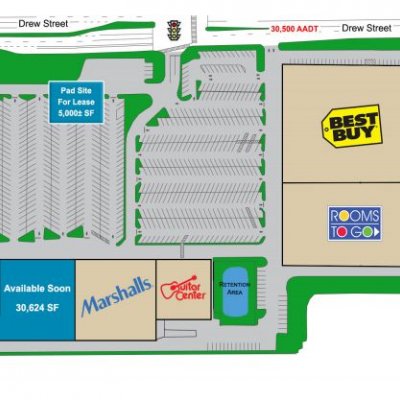 Drew 19 Shopping Center plan - map of store locations