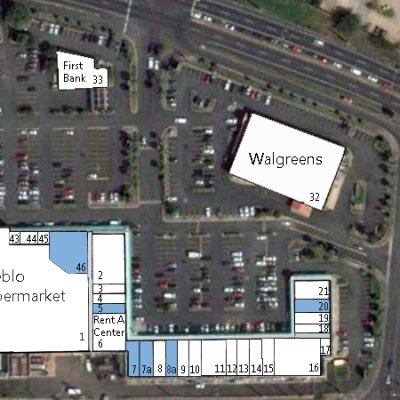 Drive In Plaza plan - map of store locations