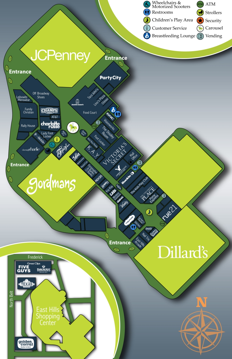 View Directory Map - Eastern Hills Mall