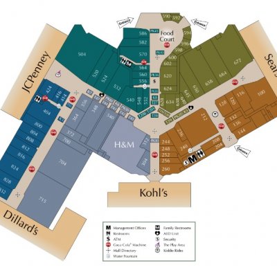 EastGate Mall plan - map of store locations