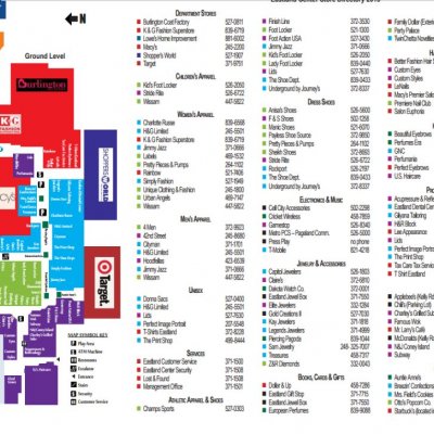 Eastland Center Harper Woods plan - map of store locations