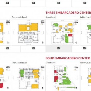 Embarcadero Center plan - map of store locations