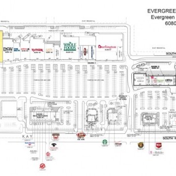 Evergreen Plaza Shopping Center plan - map of store locations