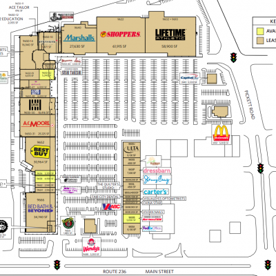 Fair City Mall plan - map of store locations