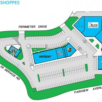 Fairdale Shoppes plan - map of store locations