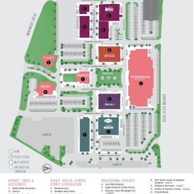 Fairfax Corner plan - map of store locations