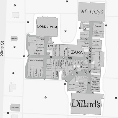 Fashion Place plan - map of store locations