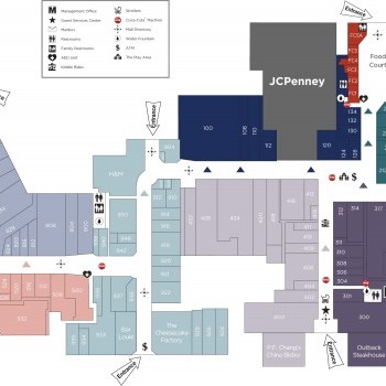 Fayette Mall plan - map of store locations