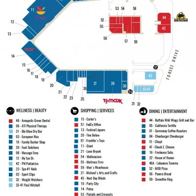 Festival at Riva Shopping Center plan - map of store locations