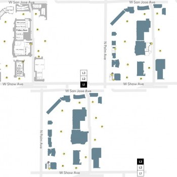 Fig Garden Village Shopping Center plan - map of store locations