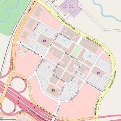Firewheel Town Center plan - map of store locations