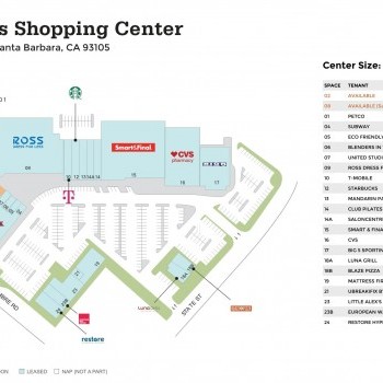 Five Points Shopping Center plan - map of store locations
