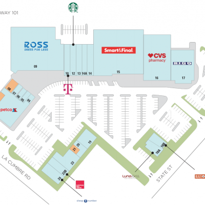 Five Points Shopping Center plan - map of store locations