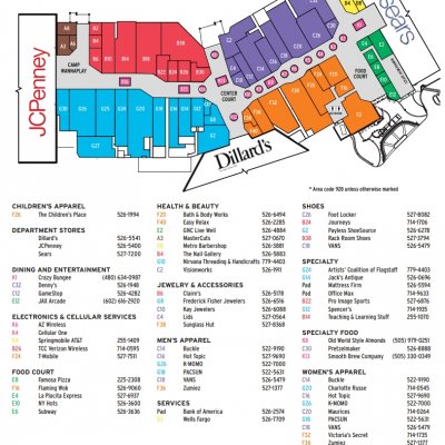 Flagstaff Mall plan - map of store locations
