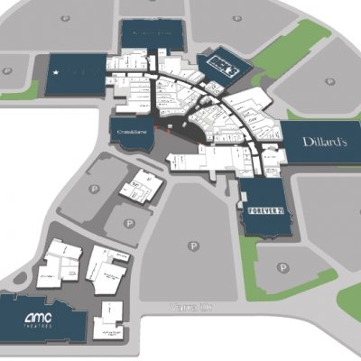 FlatIron Crossing plan - map of store locations