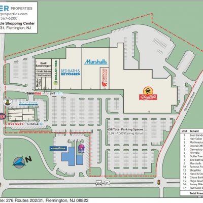 Flemington Circle Shopping Center plan - map of store locations