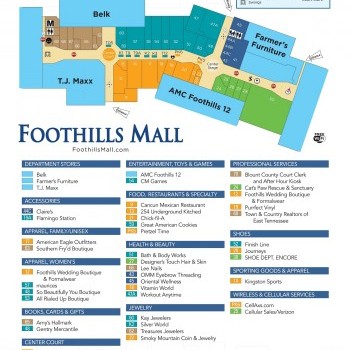 Foothills Mall plan - map of store locations