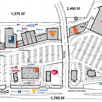 Foothills Park Place plan - map of store locations