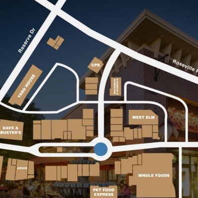 Fountains at Roseville plan - map of store locations