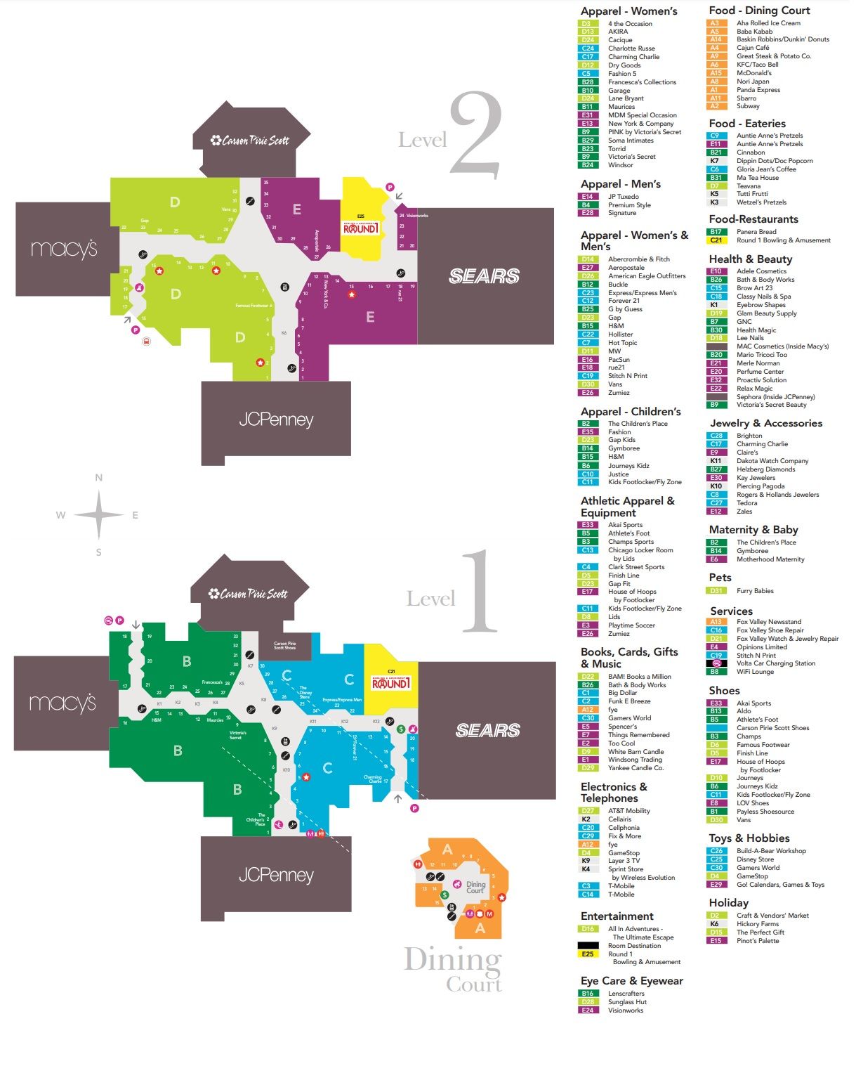 Aurora Outlet Mall Map