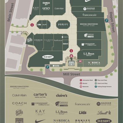 Freeport Village Station plan - map of store locations