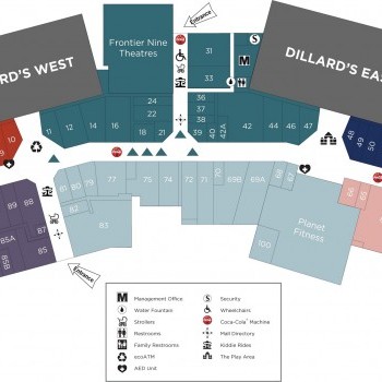 Frontier Mall plan - map of store locations