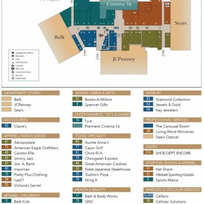 Gadsden Mall plan - map of store locations