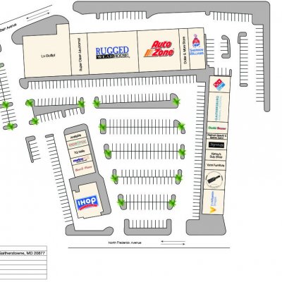 Gaitherstowne Plaza plan - map of store locations