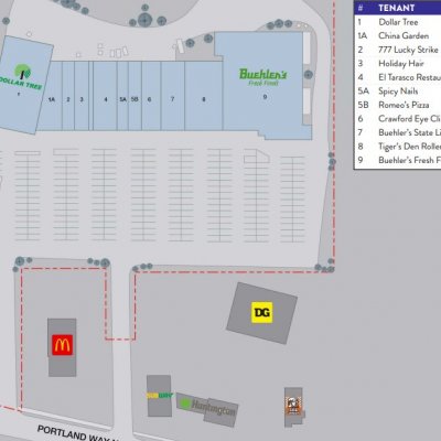 Galion West Shopping Center plan - map of store locations