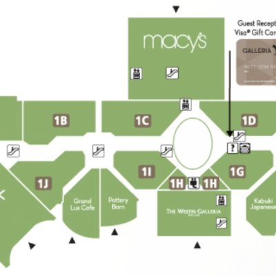 Galleria Dallas plan - map of store locations