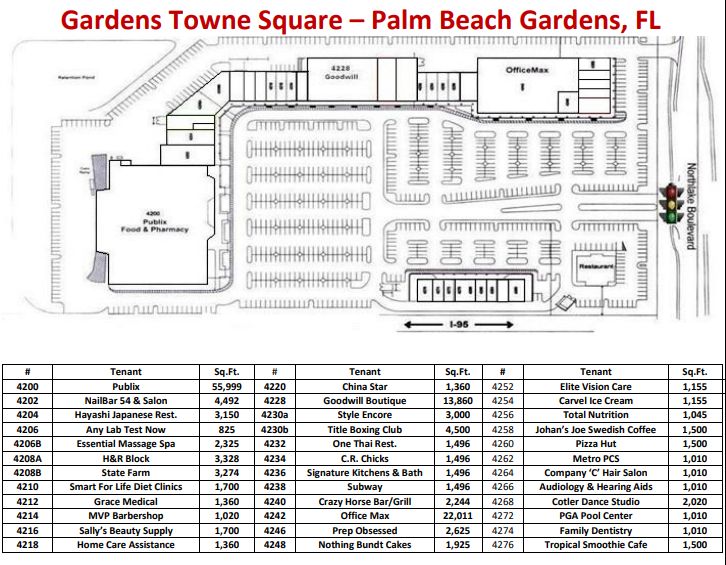 Gardens Towne Square (43 stores) - shopping in Palm Beach Gardens, Florida  FL 33410 - MallsCenters