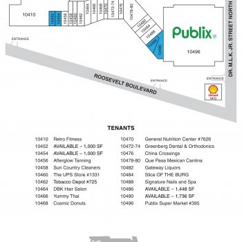 Gateway Crossings plan - map of store locations