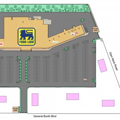 General Booth Plaza plan - map of store locations