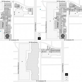 Glendale Galleria plan - map of store locations