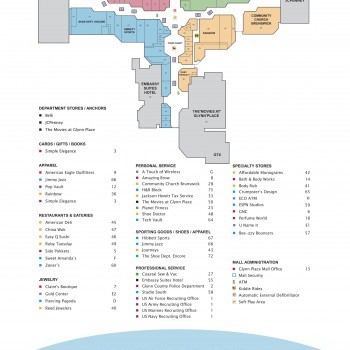 Glynn Place Mall plan - map of store locations