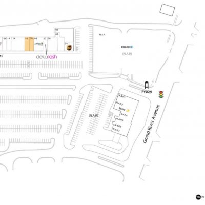 Grand Crossing plan - map of store locations