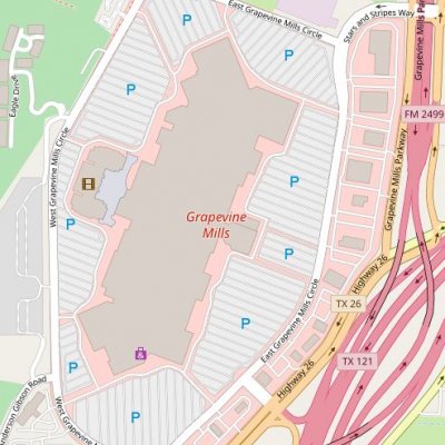Grapevine Mills plan - map of store locations