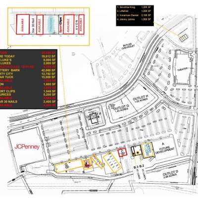 Gravois Bluffs Plaza plan - map of store locations