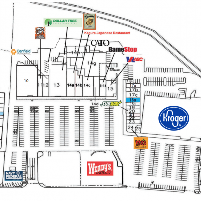 Great Bridge Shopping Center plan - map of store locations