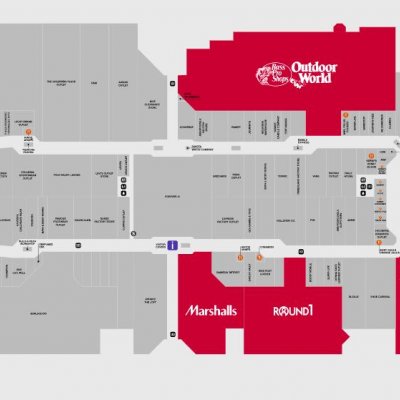 Great Lakes Crossing Outlets plan - map of store locations