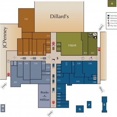 Green Tree Mall plan - map of store locations