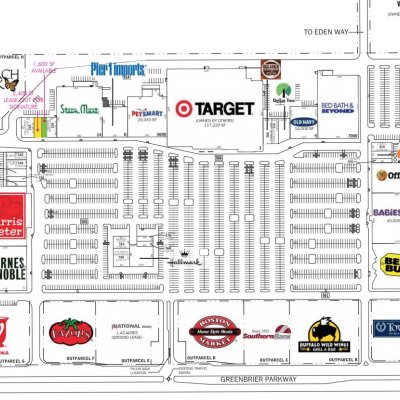 Greenbrier Market Center plan - map of store locations