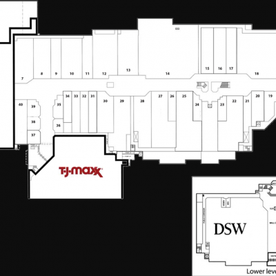 Greendale Mall plan - map of store locations