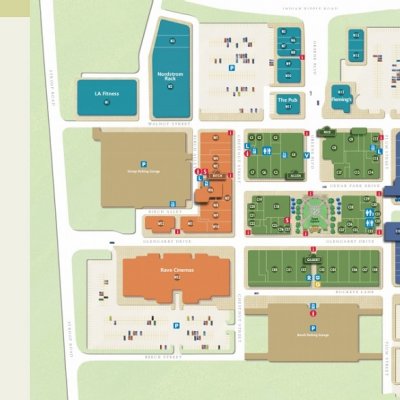 Greene Town Center plan - map of store locations