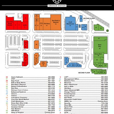 Gresham Station plan - map of store locations