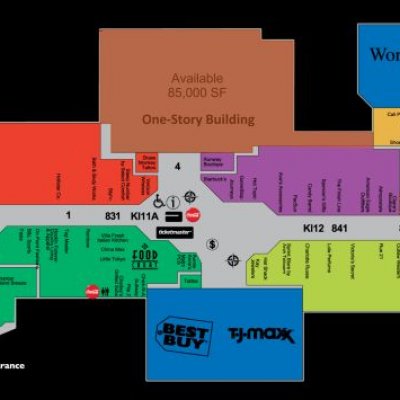 Gulf View Square plan - map of store locations