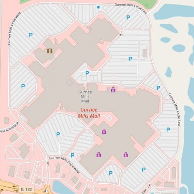 Gurnee Mills plan - map of store locations