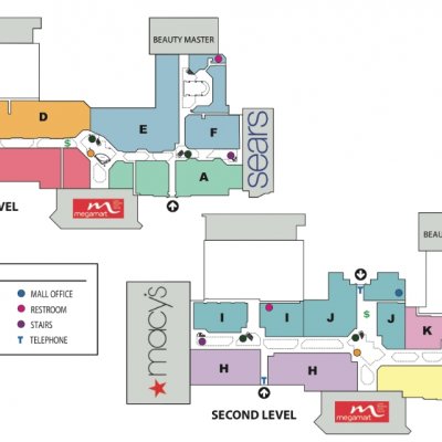 Gwinnett Place Mall plan - map of store locations