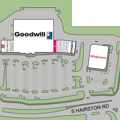 Hairston Crossing plan - map of store locations